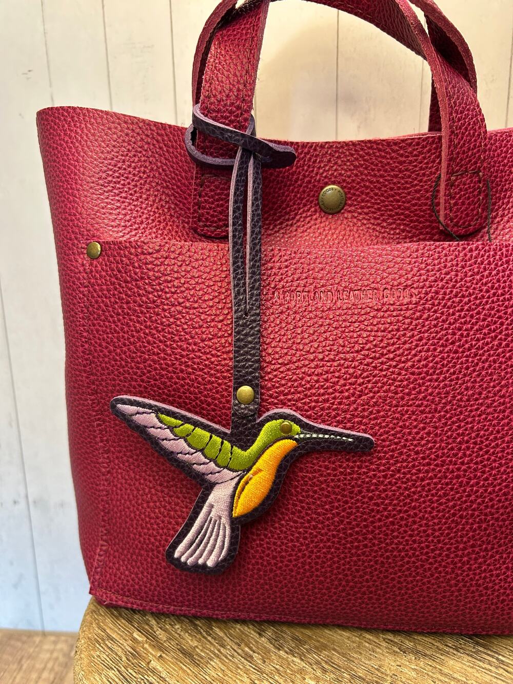 Portland Leather Hummingbird Charm EMPIRE Purple Purse Charm FAST SHIP